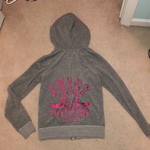 Gray Terrycloth Juicy Couture Zip Up Hoodie